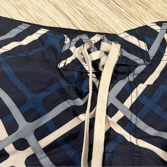 Nautica Men's Navy Plaid Swim Shorts - Picture 2 of 7